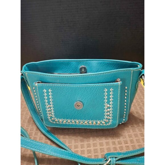Montana West Turquoise Crossbody Bag With Embellished Details & Tassel Accent T8 - Picture 3 of 9
